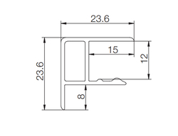 SCILM rohová spojka/koncovka 150mm bílá matná