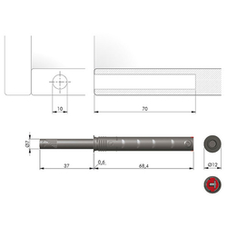 K-PUSH TECH systém na dvierka naložený silný 37mm biely