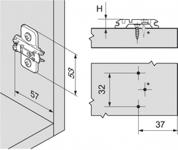 Blum 173L6100 patka zvysenie 0mm