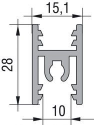 Profil deliaci H-10 velky  3m hliník 
