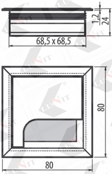 prechodka kablova Merida 80x80 cierna