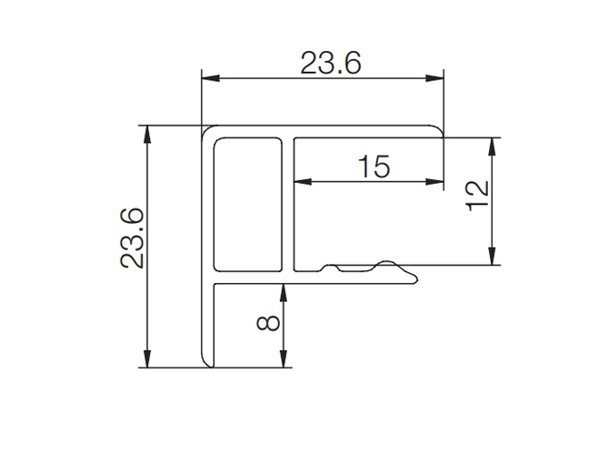 SCILM rohová spojka/koncovka 150mm bílá matná